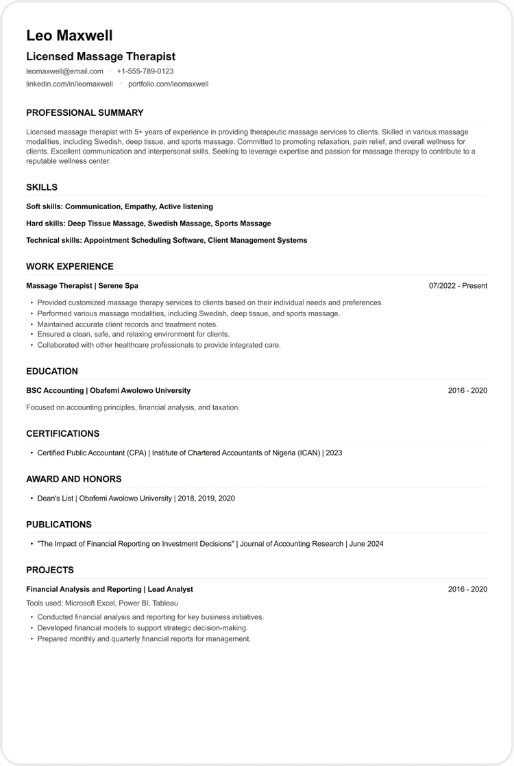 Massage Therapist