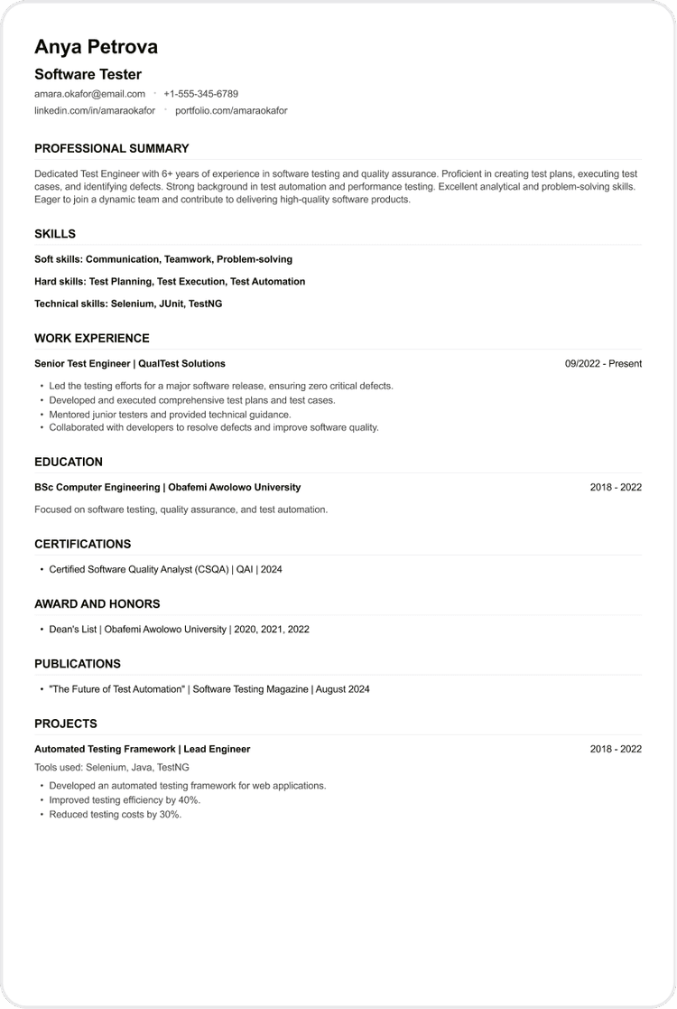 Software Tester