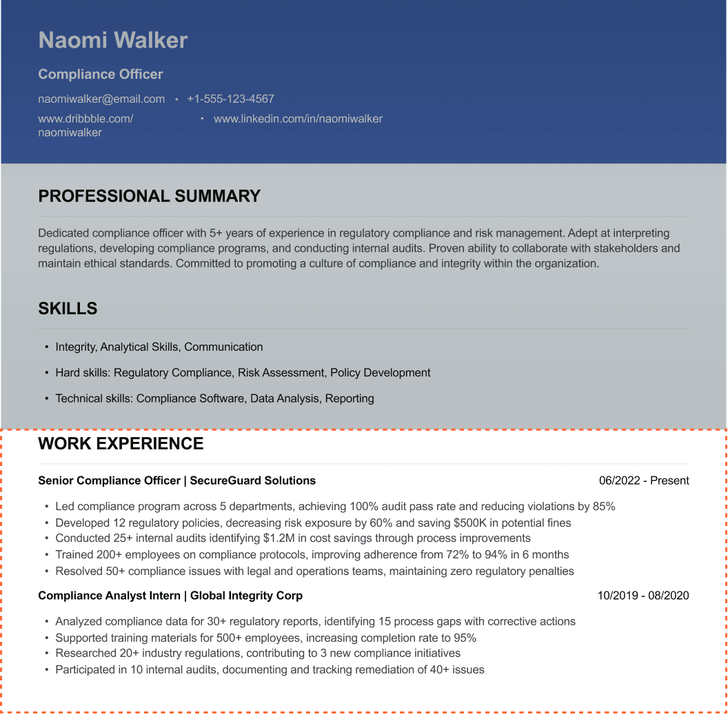 How to Write a Payroll administrator CV Work Experience
