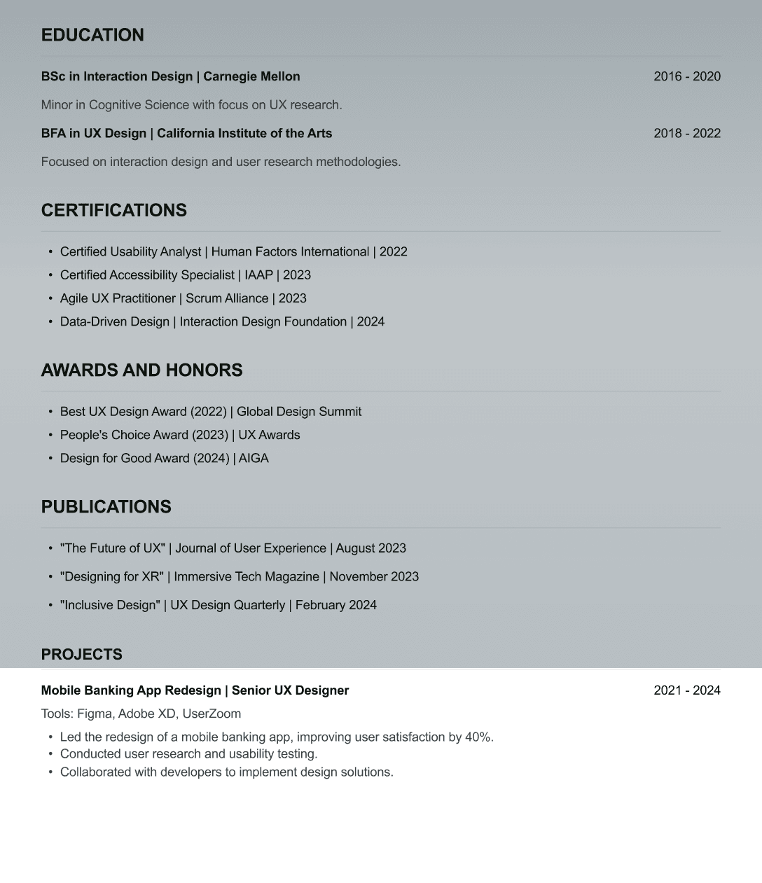 How to Write a Payroll administrator CV Projects Section