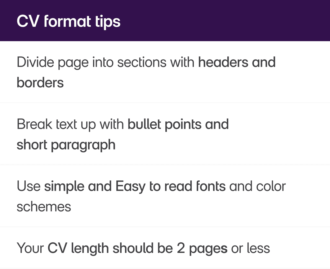 Formatting your Payroll administrator CV