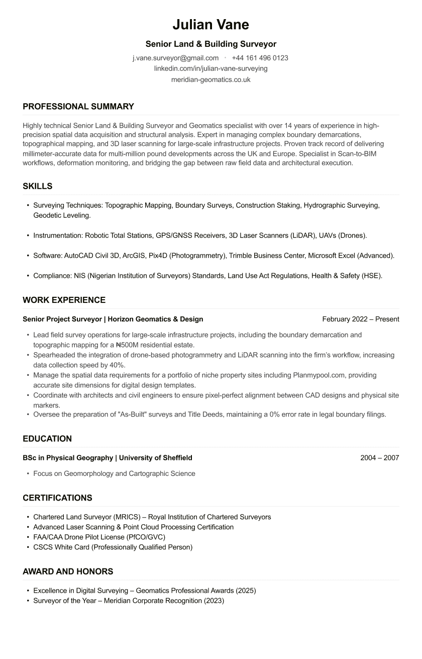 Surveyor CV