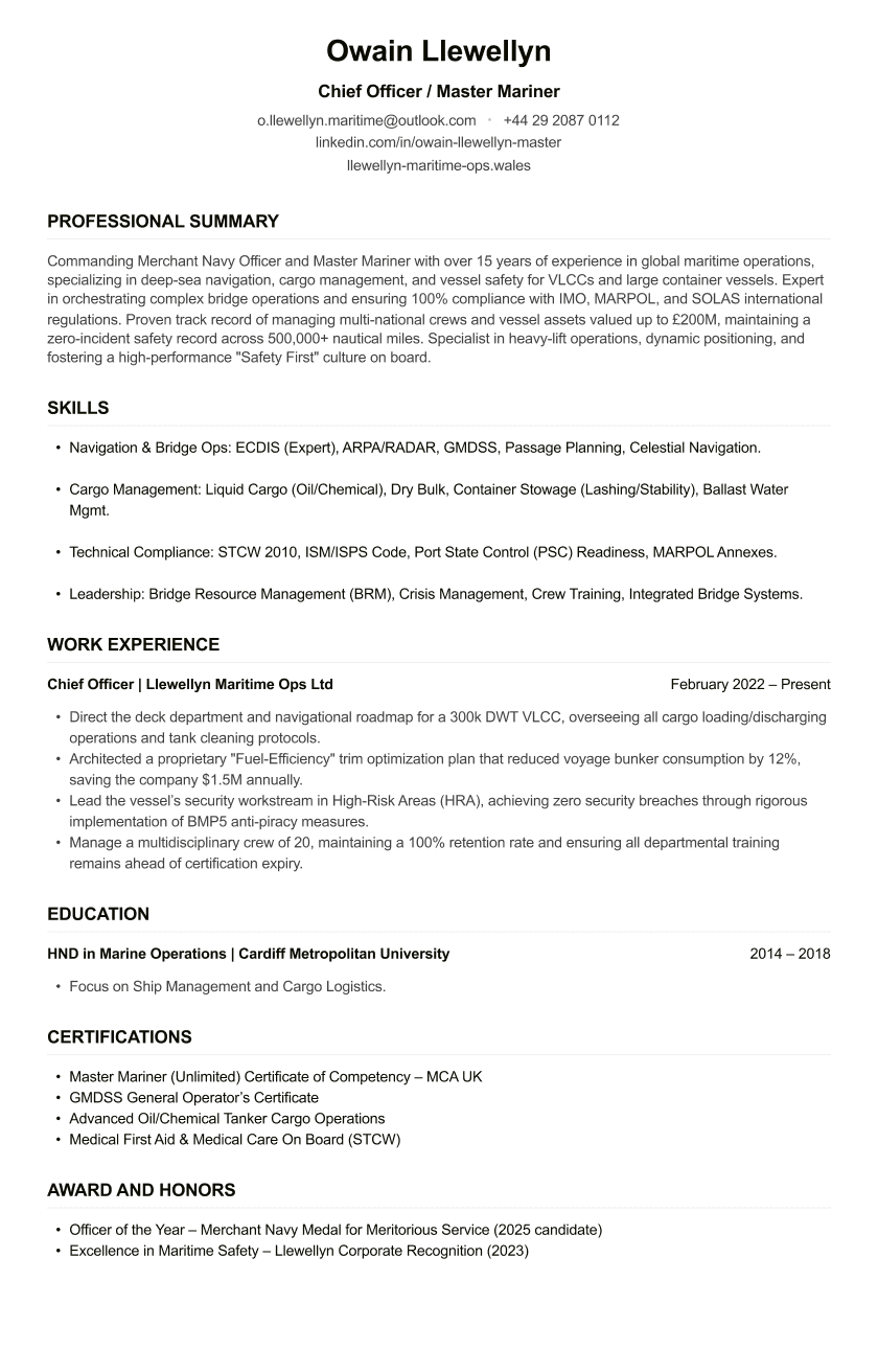 Merchant Navy CV