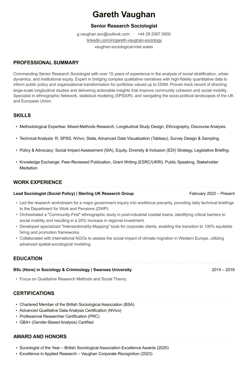 Sociologist CV
